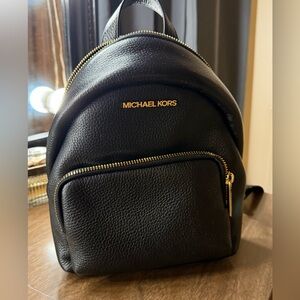 Michael Kors Black Textured Mini Backpack